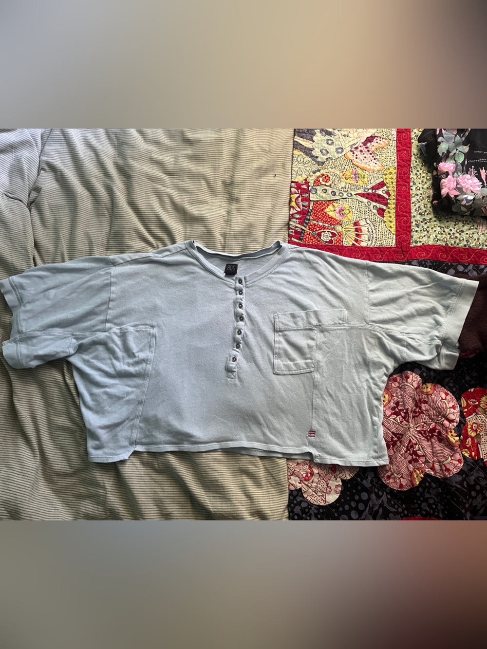 urban outfitters BDG light blue cropped boxy lightweight tshirt